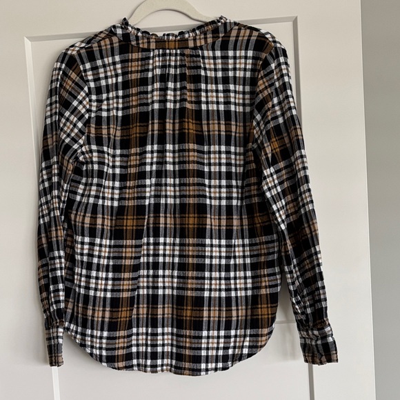 LOFT Black Plaid Shirt - Picture 3 of 5